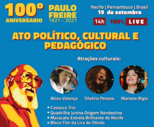 100 anos do educador pernambucano Paulo Freire serão comemorados em 19 de setembro