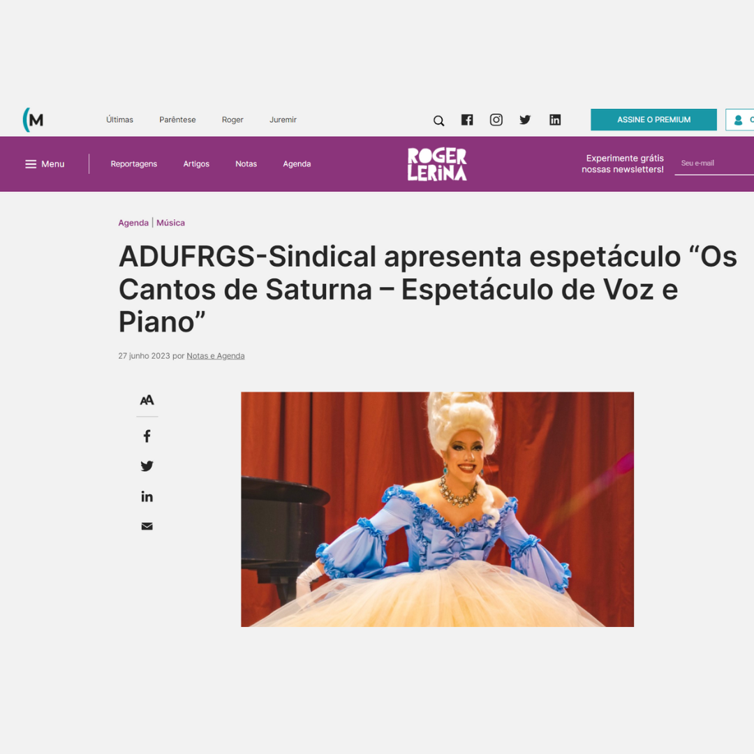 Matinal Jornalismo: ADUFRGS-Sindical apresenta espetáculo “Os Cantos de Saturna – Espetáculo de Voz e Piano”