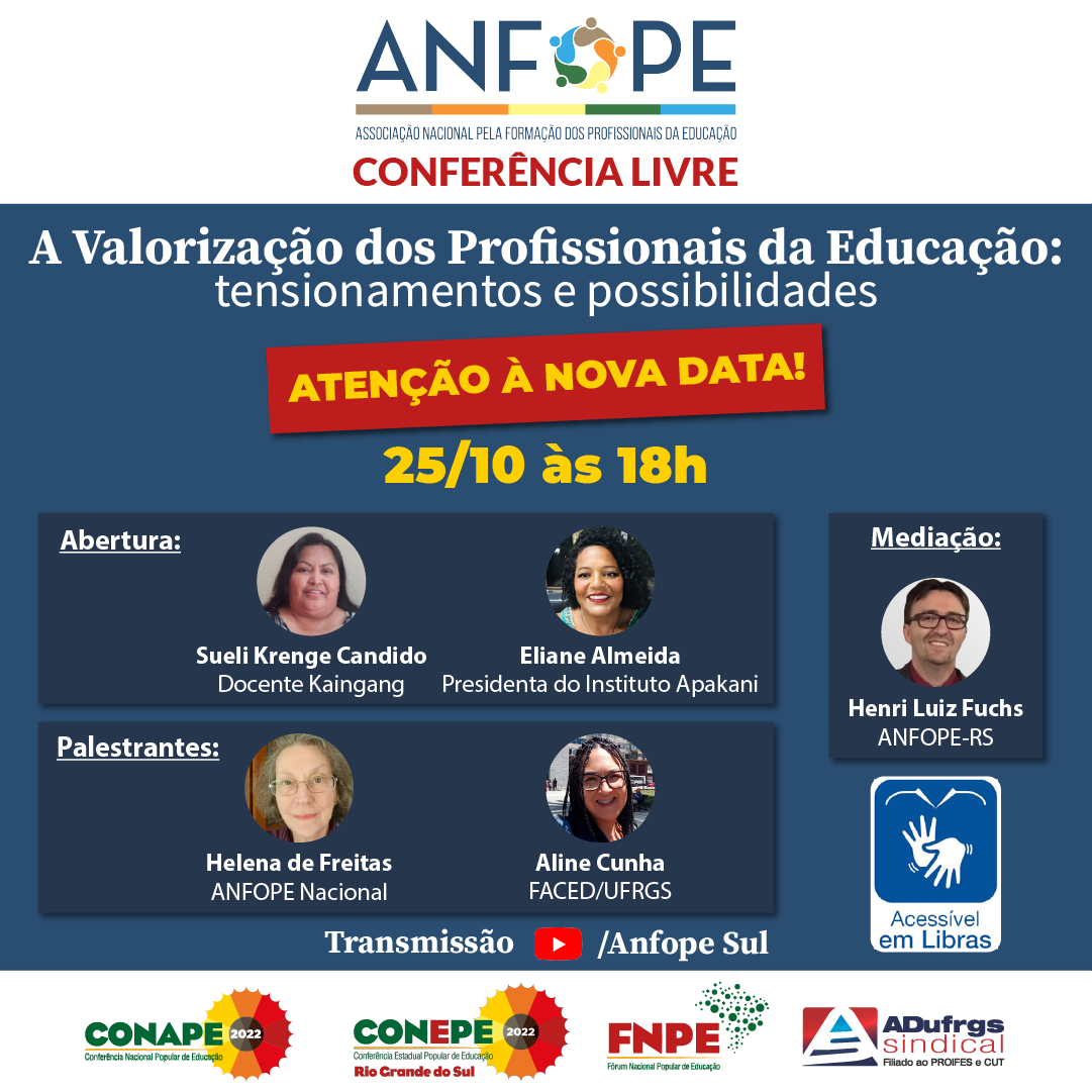 ANFOPE-RS promove Conferência Livre no dia 25 de outubro dentro da programação da CONEPE RS