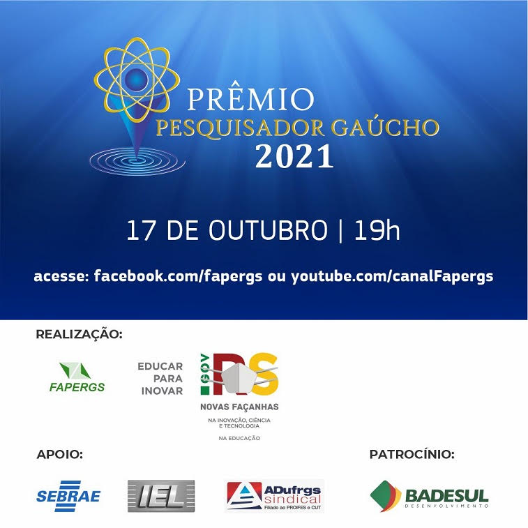 ADUFRGS-Sindical apoia 11ª edição do Prêmio Pesquisador Gaúcho